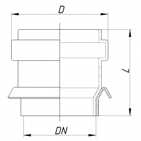 Схема KG2000BA – врезка по месту (бетонная труба, колодец, септик)