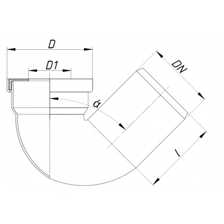 Схема Сифон для напольного унитаза* 135°